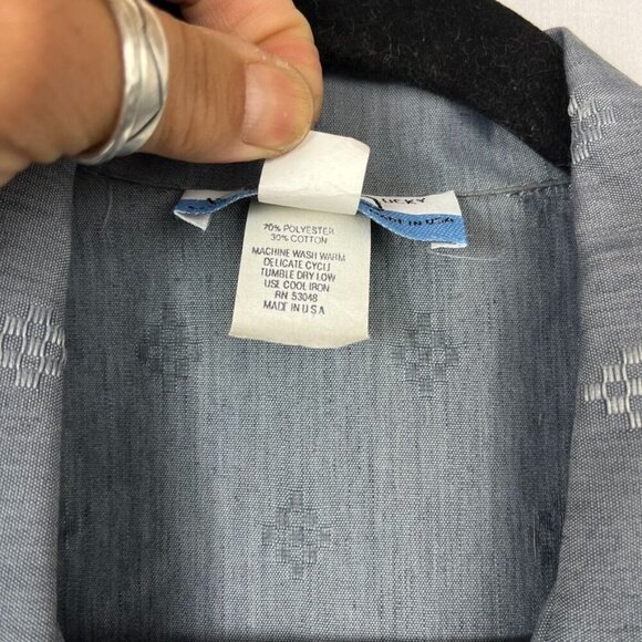 Vintage 90s Peplum Waist Midi Dress Womens M Professional Retro Pleated USA - Picture 11 of 15